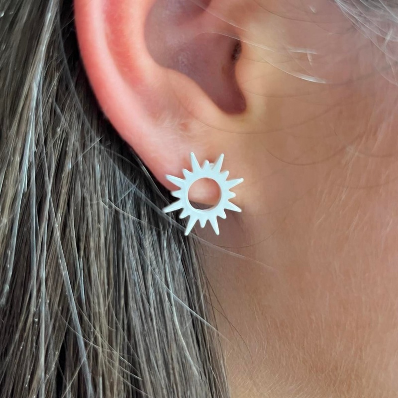 Sunburst Studs - Silver